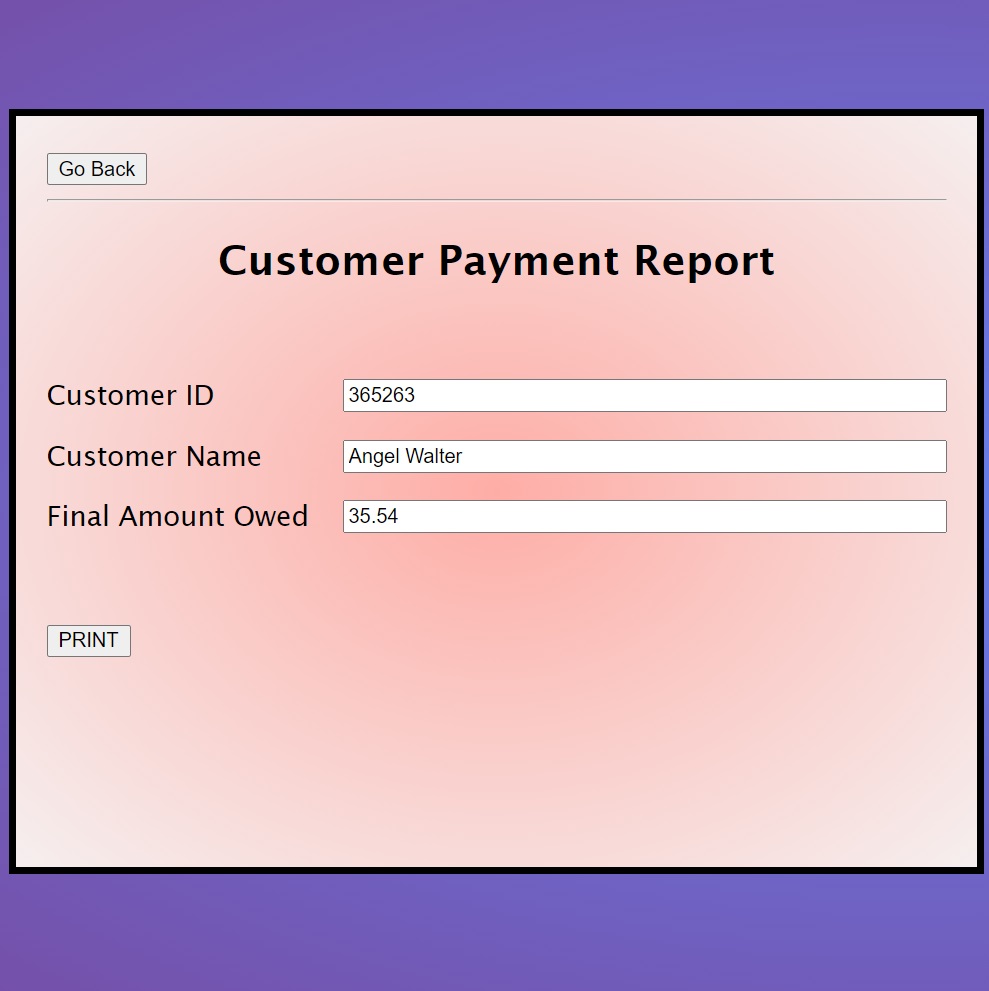 Customer Payment Report